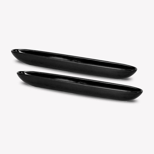 Ceramic Platter Slim-Pipe Black Shiny